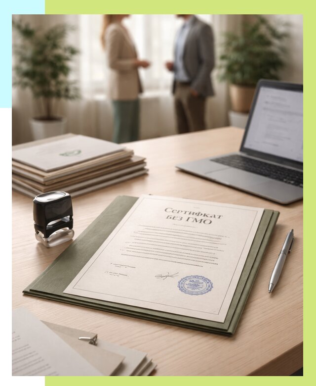 Сертификат без ГМО в Верхнем Уфалее от 7676 р. оформить срочно Алешин-Врф